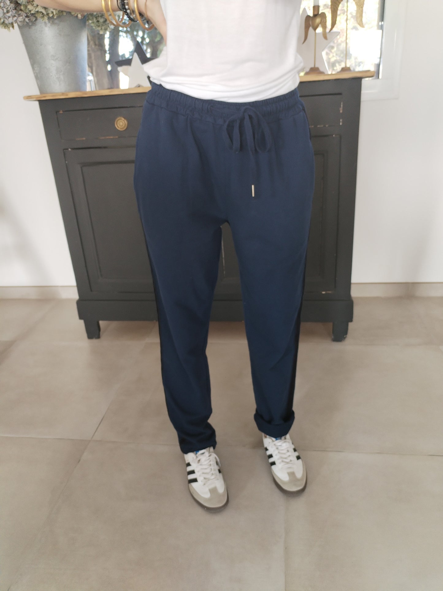 Pantalon jog bleu marine Léo