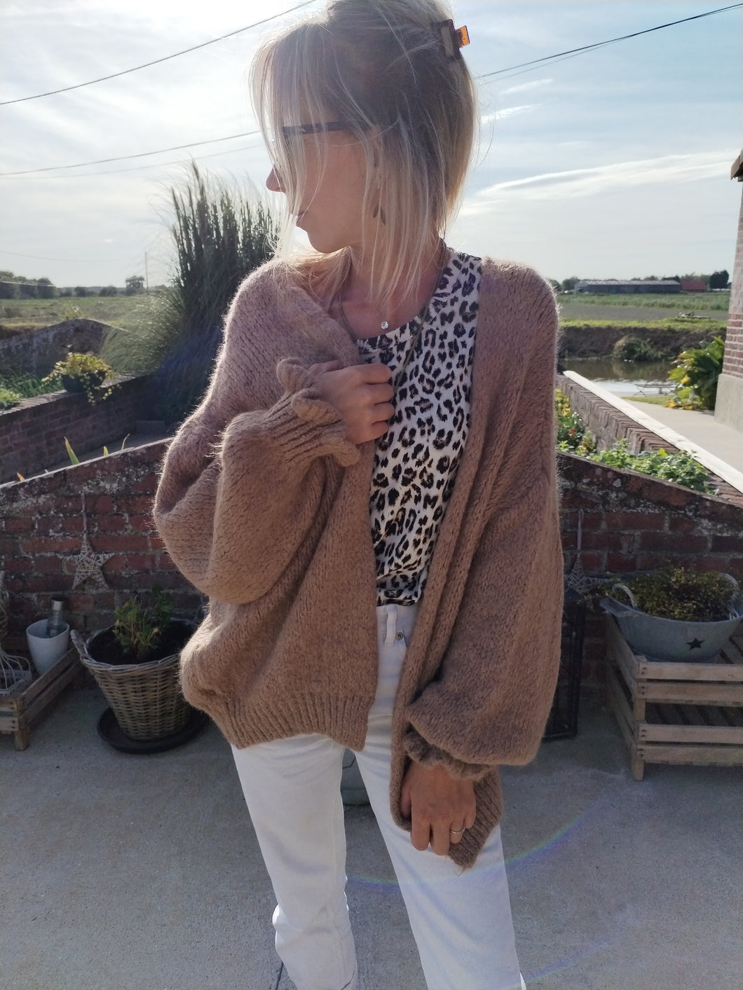 Gilet oversized Camel